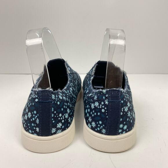 Spenco | 7.5 Wide Santa Maria Floral Navy Canvas Slip On Comfort Shoes - Picture 5 of 9